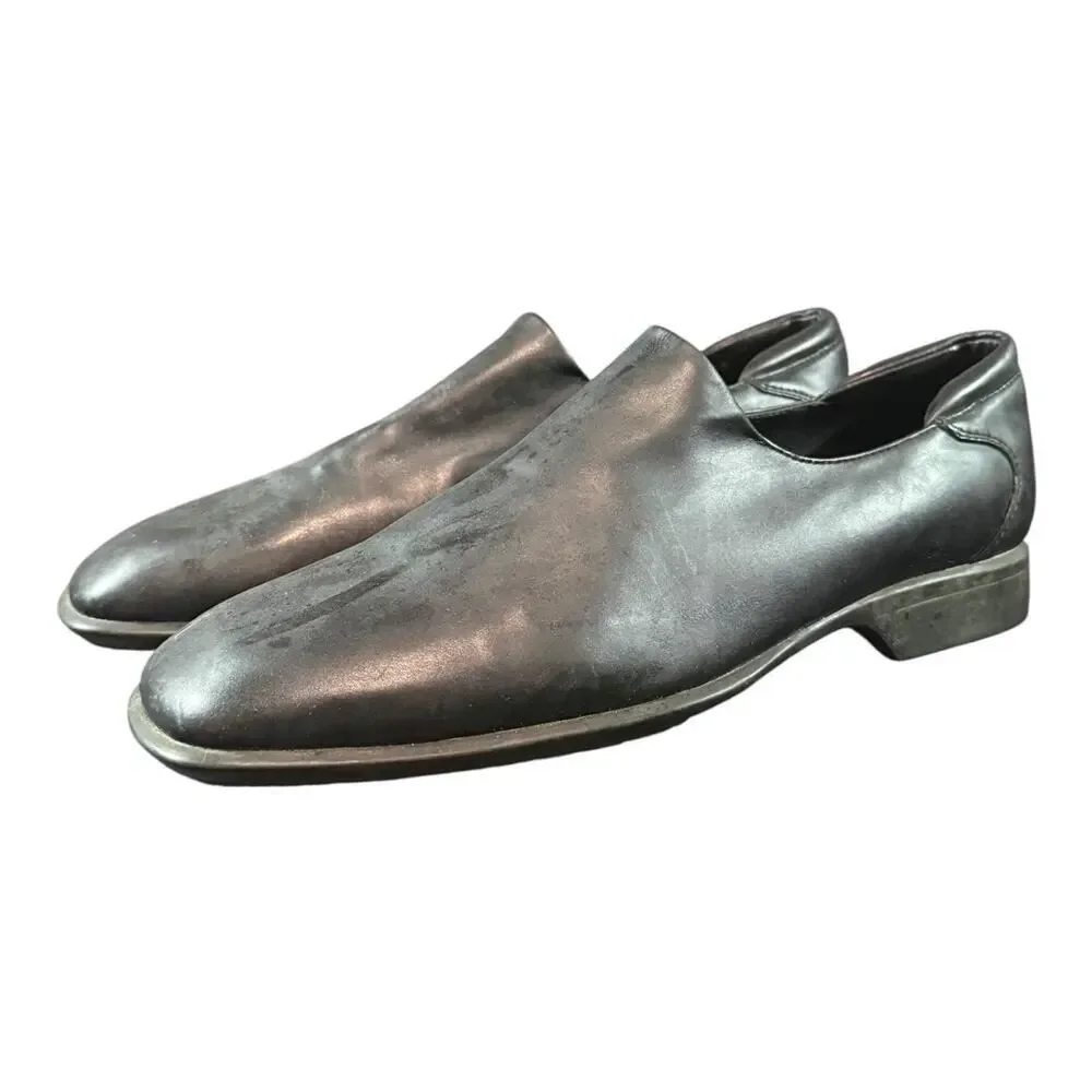 Donald Pliner Men’s Rex Leather Shoes Black Size 9.5 M Laceless Slip On